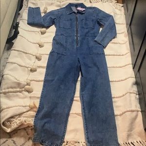 Denim utility jumpsuit